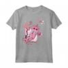 Kawaii Boba Tea Cat Bubble Tea - Maglietta Anime Giapponese con Grafica di Gatto e Fiori di Ciliegio