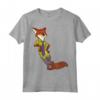 HapTiger Zootopia Cool Fox Nick Wilde Leaning Maglietta - Officially Licensed Apparel for Fans