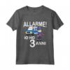 Bambino Polizia Con Auto della Polizia - Allarme! Io Ho 3 Anni Maglietta per Compleanno - Idea Regalo per Bambini Appassionati della Polizia