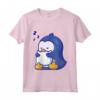 Carino Pinguino Dormire Abbraccio Cuscino Kawaii Maglietta - Ideale per Bambini, Ragazze e Adolescenti - Regalo Divertente