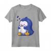 Carino Pinguino Dormire Abbraccio Cuscino Kawaii Maglietta - Ideale per Bambini, Ragazze e Adolescenti - Regalo Divertente
