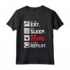 Giapponese Anime e Manga Kawaii Eat Sleep Anime Repeat Maglietta - Regalo Divertente per Otaku e Amanti degli Anime