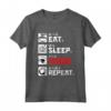 Giapponese Anime e Manga Kawaii Eat Sleep Anime Repeat Maglietta - Regalo Divertente per Otaku e Amanti degli Anime