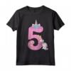 Maglietta Compleanno 5 Anni Bambina Unicorno - Design Carino per Ragazze Amanti degli Unicorni
