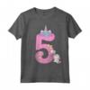 Maglietta Compleanno 5 Anni Bambina Unicorno - Design Carino per Ragazze Amanti degli Unicorni