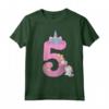 Maglietta Compleanno 5 Anni Bambina Unicorno - Design Carino per Ragazze Amanti degli Unicorni