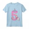 Maglietta Compleanno 5 Anni Bambina Unicorno - Design Carino per Ragazze Amanti degli Unicorni