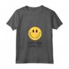 Donna Happy Mind Happy Life Yellow Smile Face Motivazione Citazione Tee Maglietta con Collo a V - Felicità Anni '70 e Estetica Retro