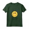 Donna Happy Mind Happy Life Yellow Smile Face Motivazione Citazione Tee Maglietta con Collo a V - Felicità Anni '70 e Estetica Retro