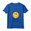Donna Happy Mind Happy Life Yellow Smile Face Motivazione Citazione Tee Maglietta con Collo a V - Felicità Anni '70 e Estetica Retro