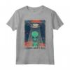 Humans Aren't Real T-Shirt - Divertente Maglietta Alien UFO Anni '70 '80 - Regalo Fantascientifico per Appassionati di Alieni