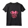 HapTiger Minnie Mouse Icon Pink Hearts Valentine's Day Maglietta con Collo a V - Matching Couples Shirts for Him and Her