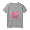 HapTiger Minnie Mouse Icon Pink Hearts Valentine's Day Maglietta con Collo a V - Matching Couples Shirts for Him and Her