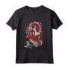 Geisha Lewd Girl Mighty Dragon Spirit Maglietta - Design Yokai con Stile Ink Tattoo - Ideale per Cosplay e Appassionati di Cultura Giapponese