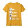 Maglietta Eat Sleep Anime Repeat - Divertente Idea Regalo in Stile Manga Giapponese - Regalo di Natale e Compleanno per Appassionati di Anime e Cultura Giapponese