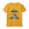 Gesù & Santa Equitazione Su Unicorno - Maglia a Manica Lunga Alien UFO Natale - Believe nella Magia Natalizia - Ideale Regalo di Natale