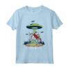 Gesù & Santa Equitazione Su Unicorno - Maglia a Manica Lunga Alien UFO Natale - Believe nella Magia Natalizia - Ideale Regalo di Natale