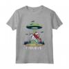 Gesù & Santa Equitazione Su Unicorno - Maglia a Manica Lunga Alien UFO Natale - Believe nella Magia Natalizia - Ideale Regalo di Natale