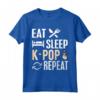 K-Pop T-shirt coreana dito cuore grafica per gli amanti Kpop - Mangia sonno K-pop Repeat - T-shirt da donna, uomo, ragazze, ragazzi