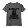 HapTiger Fitness Deadlift Cat Divertente Maglietta - Ideale per l'allenamento e il tempo libero, leggera e resistente