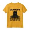 HapTiger Fitness Deadlift Cat Divertente Maglietta - Ideale per l'allenamento e il tempo libero, leggera e resistente