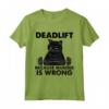 HapTiger Fitness Deadlift Cat Divertente Maglietta - Ideale per l'allenamento e il tempo libero, leggera e resistente