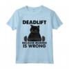 HapTiger Fitness Deadlift Cat Divertente Maglietta - Ideale per l'allenamento e il tempo libero, leggera e resistente