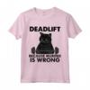 HapTiger Fitness Deadlift Cat Divertente Maglietta - Ideale per l'allenamento e il tempo libero, leggera e resistente