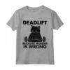 HapTiger Fitness Deadlift Cat Divertente Maglietta - Ideale per l'allenamento e il tempo libero, leggera e resistente