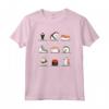 Happy Sushi Anime Kawaii Yoga Giapponese Cibo Otaku Manga Maglietta - T-Shirt Divertente per Amanti dell'Anime e dello Yoga