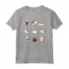 Happy Sushi Anime Kawaii Yoga Giapponese Cibo Otaku Manga Maglietta - T-Shirt Divertente per Amanti dell'Anime e dello Yoga