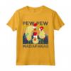 PEW PEW MADAFAKAS Polli Pazzi - Maglietta Meme Divertente Design Vintage - Regalo Retrò per Amanti dei Polli Meme