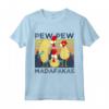 PEW PEW MADAFAKAS Polli Pazzi - Maglietta Meme Divertente Design Vintage - Regalo Retrò per Amanti dei Polli Meme