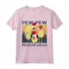 PEW PEW MADAFAKAS Polli Pazzi - Maglietta Meme Divertente Design Vintage - Regalo Retrò per Amanti dei Polli Meme