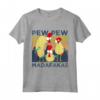PEW PEW MADAFAKAS Polli Pazzi - Maglietta Meme Divertente Design Vintage - Regalo Retrò per Amanti dei Polli Meme