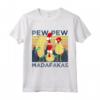 PEW PEW MADAFAKAS Polli Pazzi - Maglietta Meme Divertente Design Vintage - Regalo Retrò per Amanti dei Polli Meme