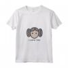 Star Wars Cartoon Princess Leia I Love You Maglietta con Collo a V - Official Merchandise for Women, Men, Boys, Girls - Matching Couples Shirts