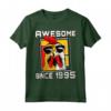 Gallo con occhiali da sole Awesome Since 1995 - 27th Maglietta Compleanno Unica e Originale per Uomo e Donna