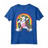 Dabbing Unicorn Shirt Girls Kids Women - Rainbow Maglietta for Unicorn Birthday Party - Cool Dab Unicorn Design