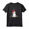 Carino Divertente Pinguino Natale T-Shirt con Cappello di Babbo Natale - Ideale per Pigiama Natalizio e Regali Unici di Natale