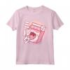 Kawaii Pastel Goth Giapponese Moda Morbida Grunge Maglietta - T-shirt Latte alla Fragola Estetica Kawaii per Ragazze Adolescenti