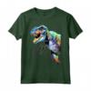 Jurassic World Colorful Neon T-Rex Portrait Maglietta - Officially Licensed HapTiger Apparel for Dinosaur Fans.