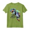 Jurassic World Colorful Neon T-Rex Portrait Maglietta - Officially Licensed HapTiger Apparel for Dinosaur Fans.