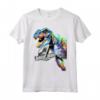 Jurassic World Colorful Neon T-Rex Portrait Maglietta - Officially Licensed HapTiger Apparel for Dinosaur Fans.