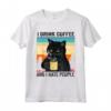 Funny Black Cat I Drink Coffee and I Hate People Maglietta - Cool Cat Lover Tee for Introverts