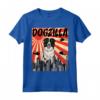 Retro Dogzilla Giapponese Border Collie Maglietta - Design Divertente - Regalo per Amanti dei Cani