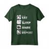Eat Sleep Anime Repeat - Maglietta Cosplay Otaku Giappone Kawaii Manga - Taglio Classico e Leggera