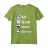 Eat Sleep Anime Repeat - Maglietta Cosplay Otaku Giappone Kawaii Manga - Taglio Classico e Leggera