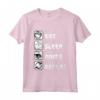 Eat Sleep Anime Repeat - Maglietta Cosplay Otaku Giappone Kawaii Manga - Taglio Classico e Leggera