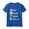 Eat Sleep Anime Repeat - Maglietta Cosplay Otaku Giappone Kawaii Manga - Taglio Classico e Leggera